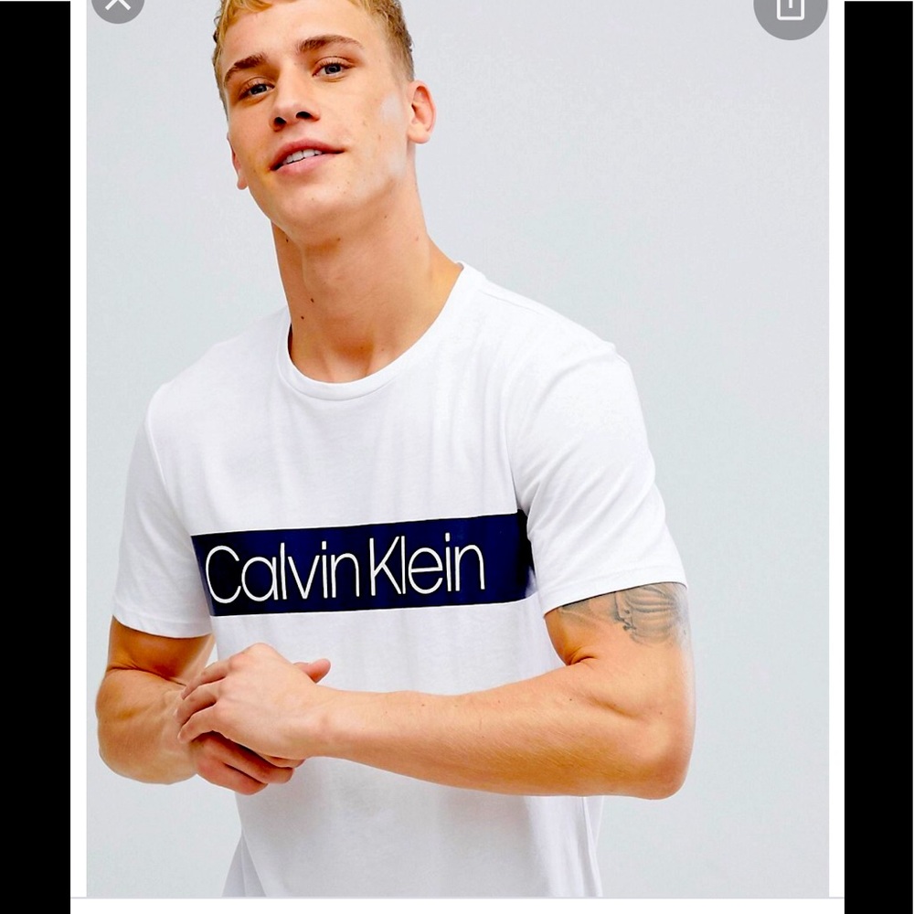 Men’s Black and White Calvin Klein T Shirt
